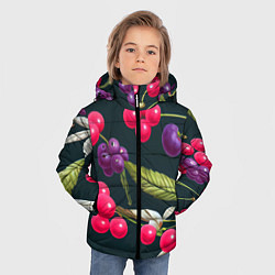 Куртка зимняя для мальчика Ягодки нарисованные, цвет: 3D-светло-серый — фото 2