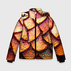 Куртка зимняя для мальчика Чешуя дракона крупная, цвет: 3D-светло-серый