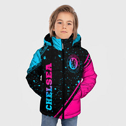 Куртка зимняя для мальчика Chelsea - neon gradient: надпись, символ, цвет: 3D-черный — фото 2