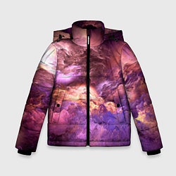 Куртка зимняя для мальчика Необычное фиолетовое облако, цвет: 3D-светло-серый