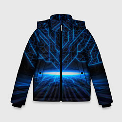 Куртка зимняя для мальчика Цифровые молнии, цвет: 3D-светло-серый