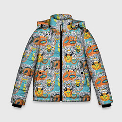 Куртка зимняя для мальчика Фантастические животные, цвет: 3D-светло-серый