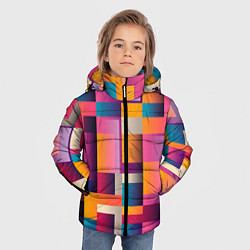 Куртка зимняя для мальчика Квадрат и прямоугольники, цвет: 3D-красный — фото 2