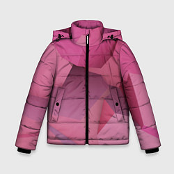 Куртка зимняя для мальчика Розовые геометрические фигуры, цвет: 3D-красный