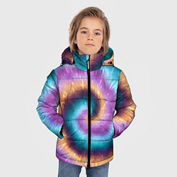 Куртка зимняя для мальчика Сине-фиолетовый тай дай, цвет: 3D-красный — фото 2