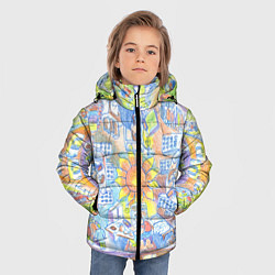 Куртка зимняя для мальчика Жизнь офисного работника рисунок цветными карандаш, цвет: 3D-светло-серый — фото 2
