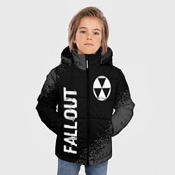Куртка зимняя для мальчика Fallout glitch на темном фоне: надпись, символ, цвет: 3D-черный — фото 2