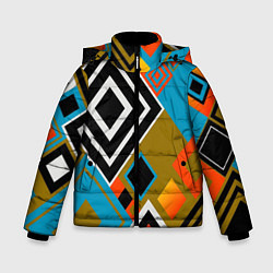 Зимняя куртка для мальчика Фон из разноцветных квадратов