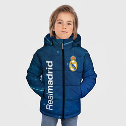 Куртка зимняя для мальчика Real madrid голубая абстракция, цвет: 3D-черный — фото 2