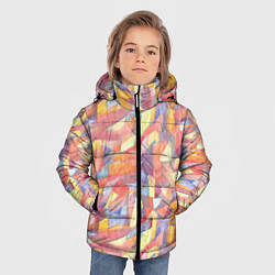 Куртка зимняя для мальчика Оранжевая мозаика акварель, цвет: 3D-красный — фото 2
