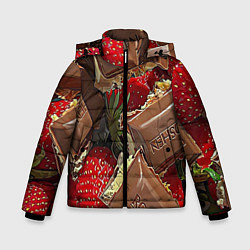 Куртка зимняя для мальчика Клубника и шоколад Рошен, цвет: 3D-светло-серый