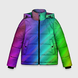 Куртка зимняя для мальчика Полосы всех цветов радуги, цвет: 3D-светло-серый