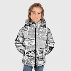 Куртка зимняя для мальчика Газетный коллаж, цвет: 3D-светло-серый — фото 2