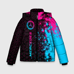Куртка зимняя для мальчика Mercedes - neon gradient: по-вертикали, цвет: 3D-черный
