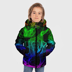 Куртка зимняя для мальчика Разноцветный неоновый дым, цвет: 3D-светло-серый — фото 2
