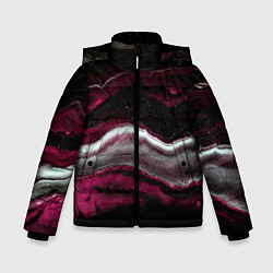 Зимняя куртка для мальчика Розовые и белые волны песка в абстракции