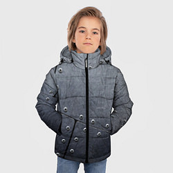 Куртка зимняя для мальчика Стальные пластины, цвет: 3D-светло-серый — фото 2