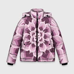 Куртка зимняя для мальчика Цветочный узор в розовых тонах, цвет: 3D-светло-серый