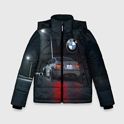 Куртка зимняя для мальчика Крутая бэха на ночной трассе, цвет: 3D-черный