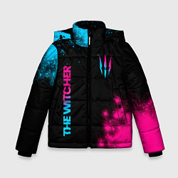 Зимняя куртка для мальчика The Witcher - neon gradient: надпись, символ