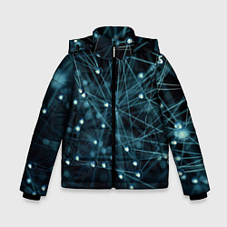 Куртка зимняя для мальчика Молекулы, цвет: 3D-черный