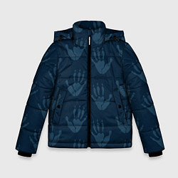 Куртка зимняя для мальчика Лапки опоссума синие, цвет: 3D-черный