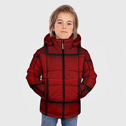 Куртка зимняя для мальчика Абстрактная красные кубики-стена, цвет: 3D-красный — фото 2