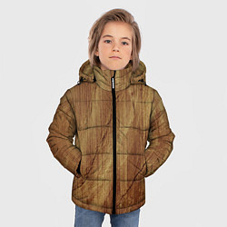Куртка зимняя для мальчика Деревянная текстура, цвет: 3D-черный — фото 2