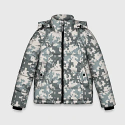 Куртка зимняя для мальчика Камуфляж серый пиксель, цвет: 3D-светло-серый