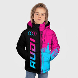 Куртка зимняя для мальчика Audi - neon gradient: по-вертикали, цвет: 3D-черный — фото 2