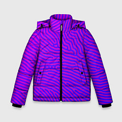 Куртка зимняя для мальчика Фиолетовые линии, цвет: 3D-черный