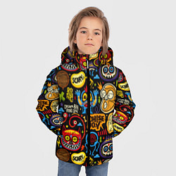 Куртка зимняя для мальчика Ужастики и монстры, цвет: 3D-светло-серый — фото 2