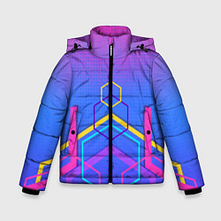 Зимняя куртка для мальчика Многоцветный градиент с геометрическими фигурами