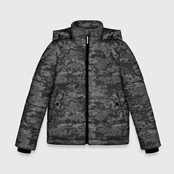 Куртка зимняя для мальчика Камуфляж AOR-2 серый пиксель, цвет: 3D-черный