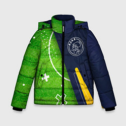 Куртка зимняя для мальчика Ajax football field, цвет: 3D-черный