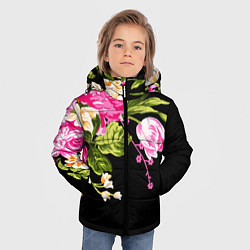 Куртка зимняя для мальчика Букет цветов, цвет: 3D-светло-серый — фото 2