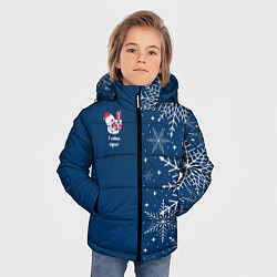 Куртка зимняя для мальчика Новогодние снеговики, цвет: 3D-светло-серый — фото 2