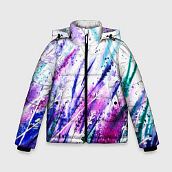 Куртка зимняя для мальчика Лавандовое поле, цвет: 3D-черный