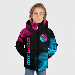 Куртка зимняя для мальчика Daewoo - neon gradient: надпись, символ, цвет: 3D-черный — фото 2