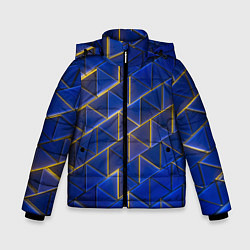 Зимняя куртка для мальчика Синие треугольники и жёлтый свет