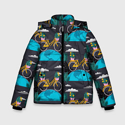 Куртка зимняя для мальчика Велопрогулка, цвет: 3D-черный