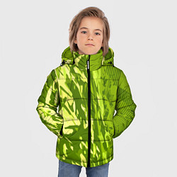 Куртка зимняя для мальчика Зеленый абстрактный камуфляж, цвет: 3D-черный — фото 2