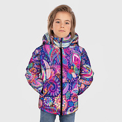 Куртка зимняя для мальчика Multi-colored colorful patterns, цвет: 3D-светло-серый — фото 2