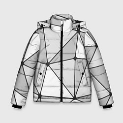 Куртка зимняя для мальчика Геометрические линии на сером фоне, цвет: 3D-черный