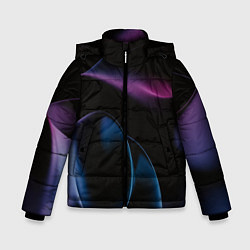 Куртка зимняя для мальчика Абстрактные фиолетовые волны, цвет: 3D-светло-серый