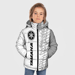 Куртка зимняя для мальчика Yamaha speed на светлом фоне со следами шин: по-ве, цвет: 3D-черный — фото 2
