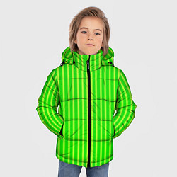 Куртка зимняя для мальчика Полосы сочное яблоко, цвет: 3D-светло-серый — фото 2