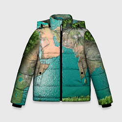 Куртка зимняя для мальчика Карта Земли, цвет: 3D-светло-серый