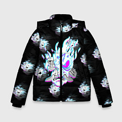 Зимняя куртка для мальчика Cyberpunk 2077 neon samurai glitch art colors