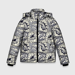 Куртка зимняя для мальчика Комикс надписи, цвет: 3D-светло-серый